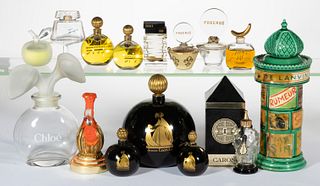 VINTAGE FRENCH COMMERCIAL PERFUME BOTTLES, LOT OF 15