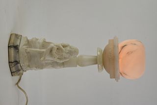 NEOCLASSICAL ALABASTER FIGURAL LAMP
