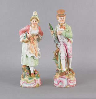 Pair or Camille Naudot & Co. bisque figures of a m