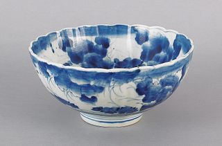 Imari blue and white bowl, late 19th c., 4 3/4" h.