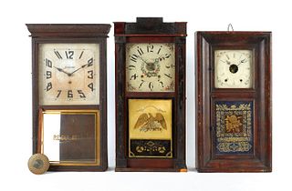 Three Empire mantle clocks, 30 1/4" h., 33" h. and