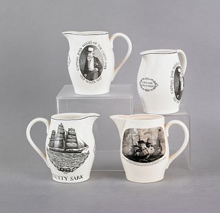 Four reproduction Cutty Sark Liverpool pitchers, 6