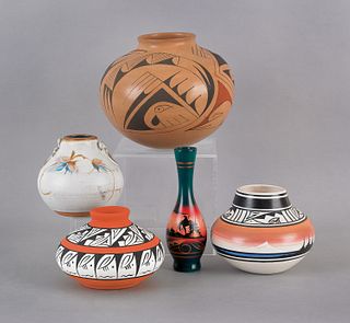 Four southwestern pottery jars, signed Rosa L, S.