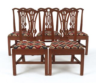 Set of ten Chippendale style mahogany dining chair