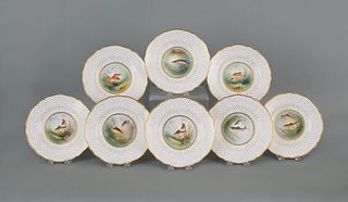 Set of eight Spode fish plates retailed by T. Good
