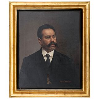 GERMÁN GEDOVIUS. RETRATO DE CABALLERO. Óleo sobre tela. Firmado y fechado "Germ. Gedovius 1906". 70 x 56 cm
