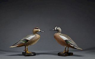 Standing Blue-Winged Teal Pair The Ward Brothers, Lemuel T. (1896-1983) and  Stephen (1895-1976)