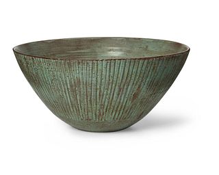 Laura Andreson (1902-1999), A glazed earthenware bowl, 1948, 6" H x 13.5" Dia.