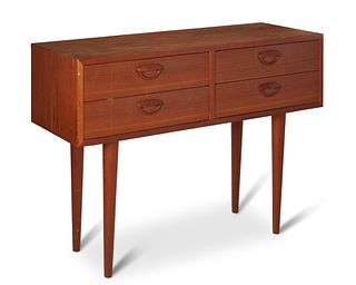 Kai Kristiansen (b. 1929), A teak chest of drawers for Feldballe M?belfabrik, circa 1960s; Denmark, 24.75" H x 33.75" W x 12.5" D