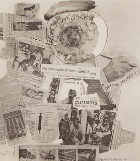 Robert Rauschenberg (1925-2008), "Currents" exhibition poster from "Dayton's Gallery 12," 1970, Offset lithograph on paper, Image/Sheet: 35.25" H x 30
