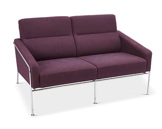 Arne Jacobsen (1902-1971), A 3300/2 "Airport" sofa for Fritz Hansen, 1981, 28" H x 48.5" W x 29" D