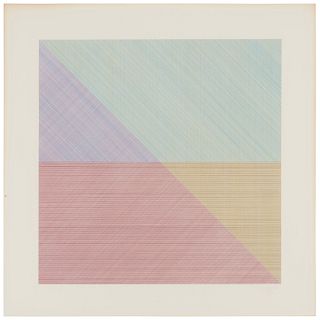 Sol LeWitt (1928-2007), Plate 7 from "Eight Squares with a Different Color in Each Half Square (Divided Horizontally and Vertically)," 1980, Silkscree
