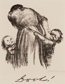 Kathe Kollwitz (1867-1945), "Brot! (Bread!)," from the portfolio "Hunger," 1924, Chalk lithograph on paper, Image: 14" H x 11" W; Sheet: 15" H x 11.75