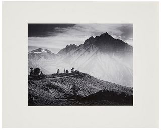 Morley Baer (1916-1995), "Round Valley and Mount Tom, Eastern Sierra," 1974, Gelatin silver print on paper mounted to mat board, as issued, Image/Shee