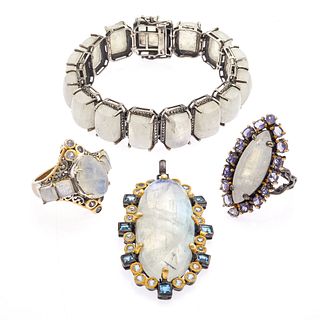 Collection of Moonstone, Multi-Stone, Silver, Metal Jewelry