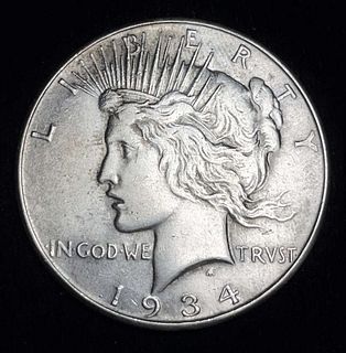 1934 Peace Silver Dollar AU58