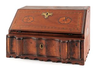 George III walnut table top desk, ca. 1780, with p