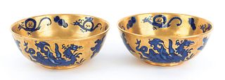 Pair of Mason's Ironstone gilt wash bowls with cob