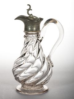 PILLAR-MOLDED AND SWIRLED SYRUP PITCHER / MOLASSES CAN