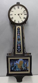 Willard Reverse Painted Banjo Clock.
