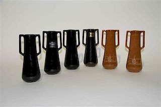 Six Haeger Pottery Design One Vases Height of each 8 1/2 inches.