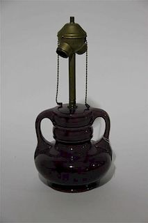 A Haeger Pottery Lamp Base Height of base 7 1/2 inches.