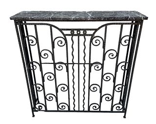 French Art Deco Wrought Iron Console 