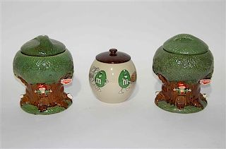 A Group of Three Haeger Pottery Cookie Jars Height of tallest 10 3/4 inches.