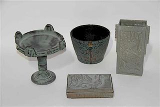 A Group of Eight Haeger Pottery Table Articles Height of tallest 14 1/2 inches.