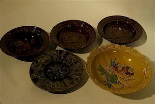 A Group of Eight Haeger Pottery Chargers Diameter of largest 15 inches.