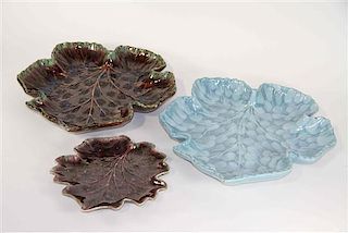 A Group of Five Haeger Pottery Serving Plates Width of widest 17 inches.