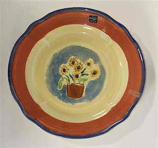 Two Haeger Pottery Chargers Diameter of largest 21 1/4 inches.