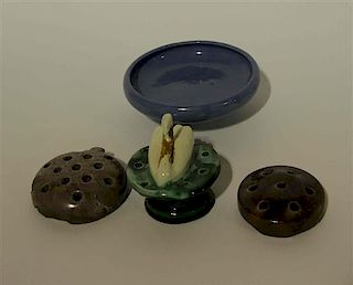 A Group of Six Haeger Pottery Flower Frogs Diameter of bowl 6 1/2 inches.