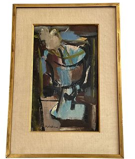 Signed Mid Century Abstract Still Life PIERRE JEROME 