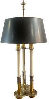 Vintage STIFFEL Brass Bouillotte Candlestick Lamp
