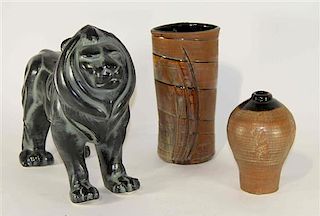 Three Haeger Pottery Articles Length of first 15 inches.