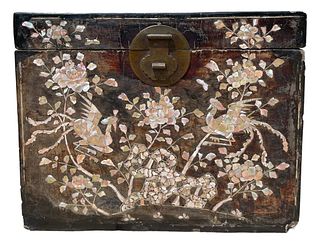 Large Asian Abalone Inlaid Trunk 