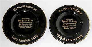 Two Commemorative Haeger Pottery Chargers Diameter of largest 13 inches.
