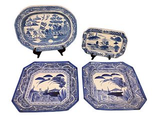 Collection Blue and White Asian Export Platters