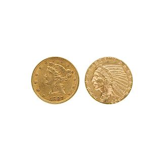 U.S. $5.00 GOLD COINS