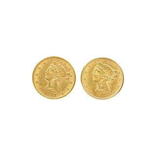 U.S. $5.00 GOLD COINS
