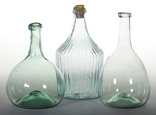 ASSORTED GLASS BOTTLES, LOT OF THREE