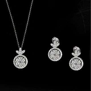 Diamond and 14K Necklace and Earrings