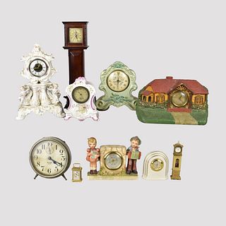 Ten Vintage Assorted Clocks