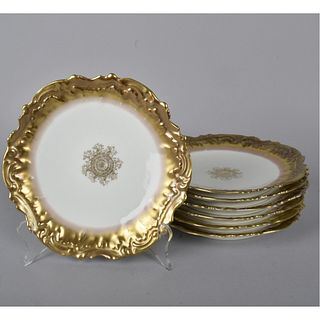 Seven LS&L Limoges Gold Boarder Plates