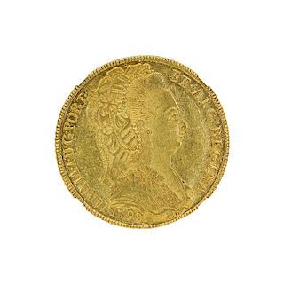 1792-B BRAZIL 6400 REIS GOLD COIN