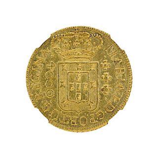 1802-B BRAZIL 4000 REIS GOLD COIN