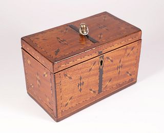 Inlaid Double Compartment Tea Caddy, 19th Century