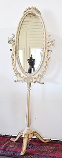 FRENCH GILT FLOOR STANDING CHEVAL MIRROR