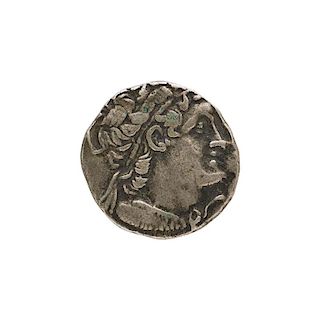 ANCIENT PTOLEMY IX SOTER AR TETRADRACHM COIN